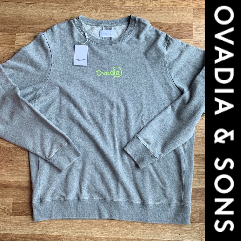 Ovadia & Sons Logo Crewneck Sweatshirt Gray XXL